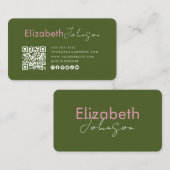 Minimalistischer QR-Code für soziale Medien Visitenkarte (Vorne/Hinten)