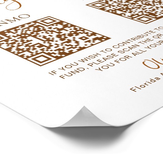 Minimalistischer QR-Code für Uni mit doppeltem Abs Poster (Ecke)