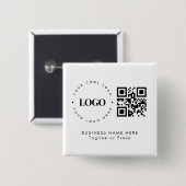 Minimalistischer QR-Code für Unternehmen Button (Vorne & Hinten)