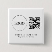 Minimalistischer QR-Code für Unternehmen Button (Vorderseite)