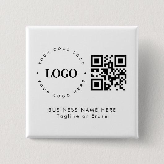 Minimalistischer QR-Code für Unternehmen Button (Vorderseite)