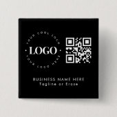 Minimalistischer QR-Code für Unternehmen Button (Vorderseite)