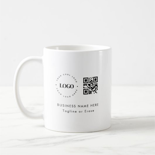 Minimalistischer QR-Code für Unternehmen Kaffeetasse (Links)