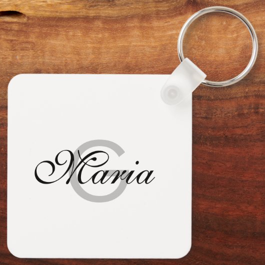 Minimalistischer QR-Code für Unternehmen Mit Monog Schlüsselanhänger (Rückseite)