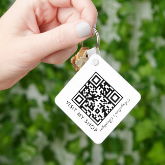 Minimalistischer QR-Code für Unternehmen Mit Monog Schlüsselanhänger