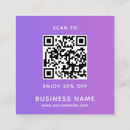 Minimalistischer QR-Code für Unternehmen Vielen Da Rabattkarte (Rückseite)