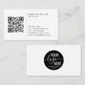 Minimalistischer QR-Code für Unternehmen Visitenkarte (Vorne/Hinten)