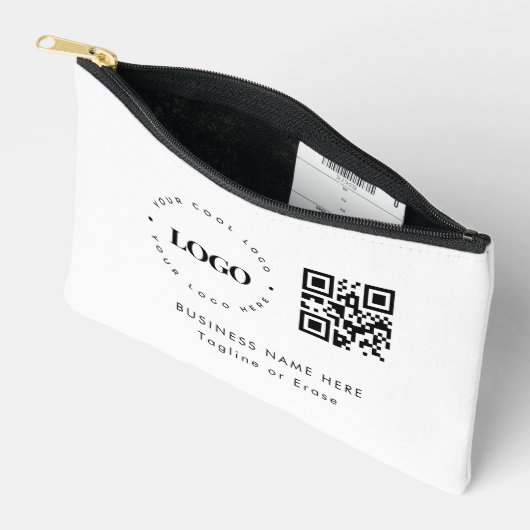 Minimalistischer QR-Code für Unternehmen Zubehörtasche (Offen)