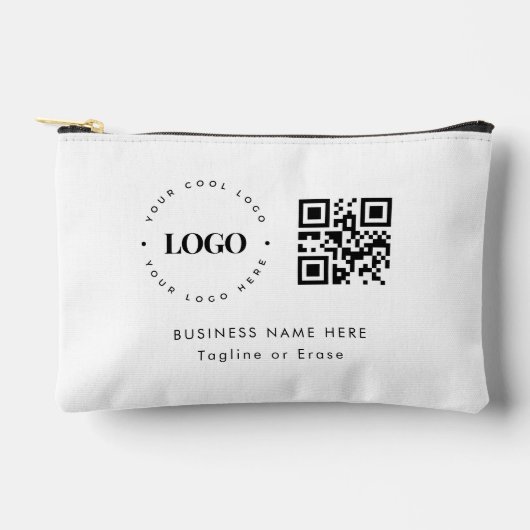 Minimalistischer QR-Code für Unternehmen Zubehörtasche (Vorderseite)