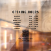 Minimalistischer QR Code Geschäftsöffnungszeiten S Fensteraufkleber (Blatt 2)