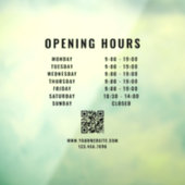 Minimalistischer QR Code Geschäftsöffnungszeiten S Fensteraufkleber (Blatt 3)