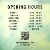 Minimalistischer QR Code Geschäftsöffnungszeiten S Fensteraufkleber (Blatt 3)