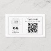 Minimalistischer QR-Code Gesellschaftslogo-Visiten Telefonnummerkarte (Vorderseite)