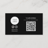 Minimalistischer QR-Code Gesellschaftslogo-Visiten Visitenkarte (Vorderseite)
