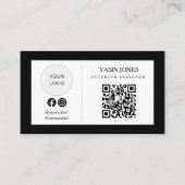 Minimalistischer QR-Code Gesellschaftslogo-Visiten Visitenkarte (Vorderseite)