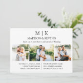 Minimalistischer QR-Code Hochzeiten 3 Foto Einladung (Stehend Vorderseite)