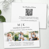 Minimalistischer QR-Code Hochzeiten 3 Foto Einladung