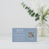 Minimalistischer QR-Code Hochzeiten Dusty Blue UAW Begleitkarte (Stehend Vorderseite)