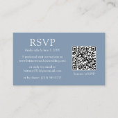 Minimalistischer QR-Code Hochzeiten Dusty Blue UAW Begleitkarte (Vorderseite)