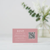 Minimalistischer QR-Code Hochzeiten Dusty Rose UAW Begleitkarte (Stehend Vorderseite)