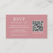 Minimalistischer QR-Code Hochzeiten Dusty Rose UAW Begleitkarte (Vorderseite)