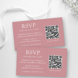 Minimalistischer QR-Code Hochzeiten Dusty Rose UAW Begleitkarte