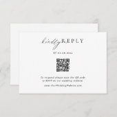 Minimalistischer QR-Code Hochzeitsrabatt RSVP Onli (Vorne/Hinten)