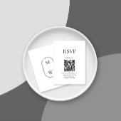 Minimalistischer QR-Code-Hochzeitsszenario Begleitkarte