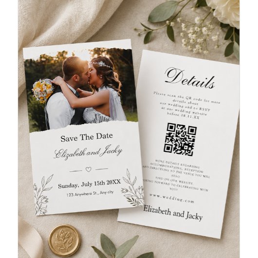 Minimalistischer QR-Code-Hochzeitstermin Save The Date