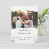 Minimalistischer QR-Code-Hochzeitstermin Save The Date (Stehend Vorderseite)