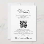 Minimalistischer QR-Code-Hochzeitstermin Save The Date (Rückseite)