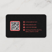 Minimalistischer QR-Code in Grau und Rosa Visitenkarte (Vorderseite)