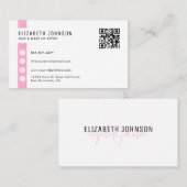 Minimalistischer QR-Code in Pink Visitenkarte (Vorne/Hinten)