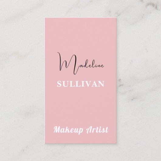 Minimalistischer QR-Code in Rosa Visitenkarte (Vorderseite)