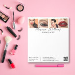 Minimalistischer qr Code-Make-up-Künstler 4 Foto w Notizblock<br><div class="desc">Eleganter minimalistischer QR-Code Makeup Künstler 4 Foto weiße Notizblock können Sie ändern Hintergrundfarbe ideal für persönliche Notizen,  Business Notes.</div>