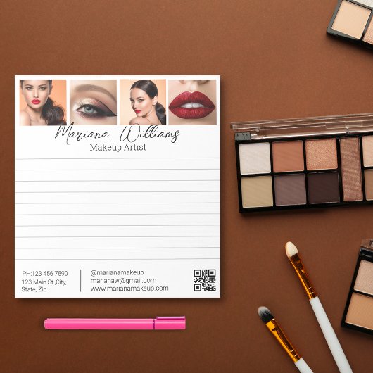 Minimalistischer qr-Code-Make-up-Künstler 4 Fotos Notizblock