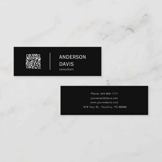 Minimalistischer QR Code Mini Business Car Mini Visitenkarte (Vorne/Hinten)