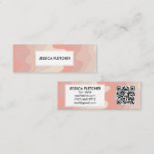 Minimalistischer QR-Code mit rosa Streifen Mini Visitenkarte (Vorne/Hinten)