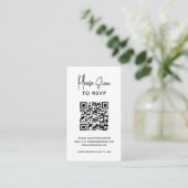 Minimalistischer QR-Code Moderne Hochzeit Begleitkarte (Stehend Vorderseite)