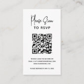 Minimalistischer QR-Code Moderne Hochzeit Begleitkarte (Vorderseite)