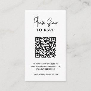 Minimalistischer QR-Code Moderne Hochzeit Begleitkarte