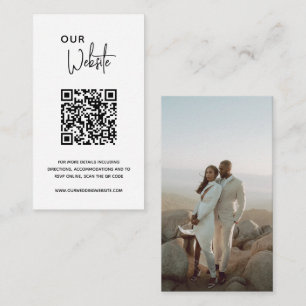 Minimalistischer QR-Code Moderne Hochzeit Begleitkarte