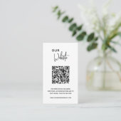 Minimalistischer QR-Code Moderne Hochzeit Begleitkarte (Stehend Vorderseite)