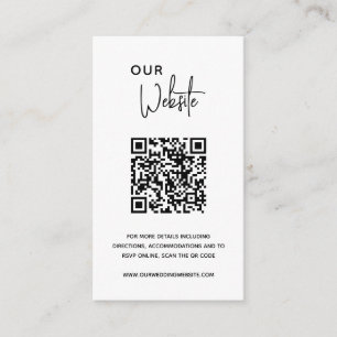 Minimalistischer QR-Code Moderne Hochzeit Begleitkarte