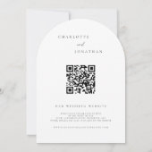 Minimalistischer QR Code Moderne Hochzeit Einladung (Rückseite)
