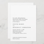 Minimalistischer QR-Code Moderne Hochzeit Einladung (Vorne/Hinten)