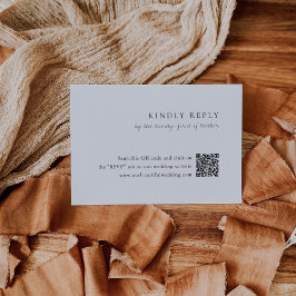 Minimalistischer QR-Code Moderne Hochzeit RSVP Karte