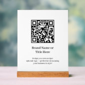 Minimalistischer QR-Code | Modernes, sauberes Desi Acrylschild (Neutral)