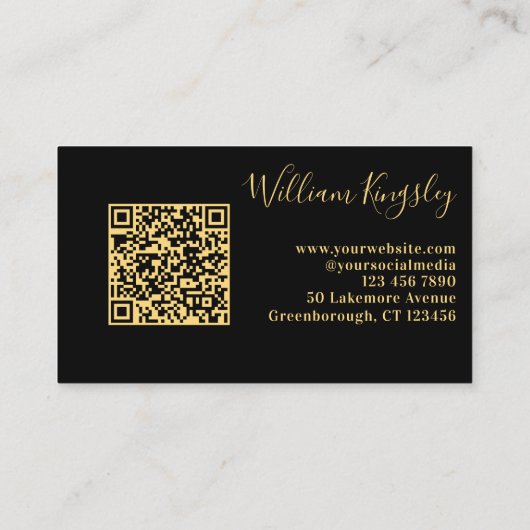 Minimalistischer QR-Code Monogram Visitenkarte (Rückseite)