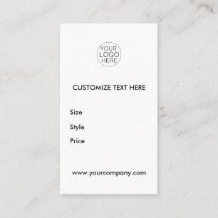 Minimalistischer QR-Code Preis-Hang-Tag mit benutz Visitenkarte